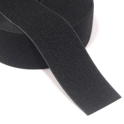 China 100% Full Polyester Black 5cm Hook And Loop Strap Grade D Webbing Band 50mm Sustainable White In Stock Customized Length Width Cut Shapes for sale