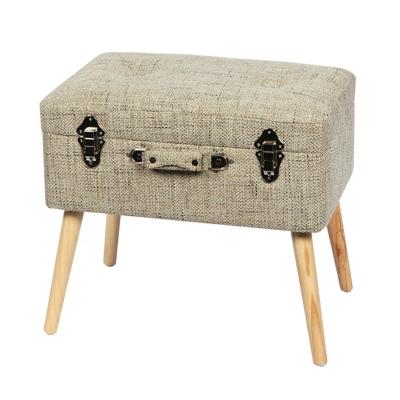 China stool home & Modern Design Wholesale Price Sofa Side Storage Ottoman Fabric Log Trunk Stool With Reasonable Price for sale