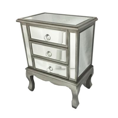 China Contemporary Mirrored Drawers China Manufacture Indoor Mirrored Cabinet Furniture , 3 Drawers Mirrored Chest for sale