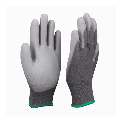 China Black 13 Gauge Anti-Slip PU Coated Nylon Knit Anti-Slip Gardening Work Gloves for sale