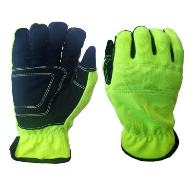 China Lightweight Work Gloves Custom Logo Padded Palm Anti Vibration Mechanic Outdoor Protective Work Glove for sale