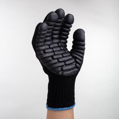 China Anti-vibration impact reducing shockproof TPR and foam rubber plam coated mechanic safety work gloves in oil field for sale