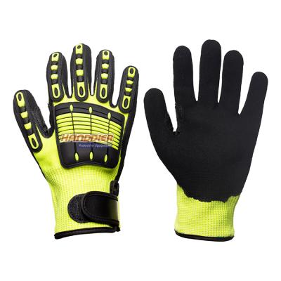 China Anti-impact Customized Anti Vibration TPR Oil Resistant Sandy Nitrile Liner Mechanical Glove for sale