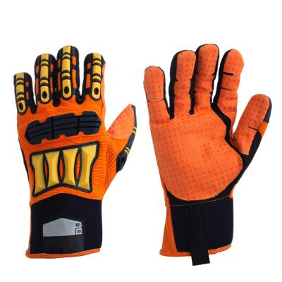 China Anti-impact Synthetic Leather Grip High Shockproof Oil Resistant Protection Glove for sale