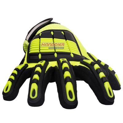 China High Impact Anti-impact Shock Protection Fiberglass Oil And Gas Safety Mechanic Glove for sale