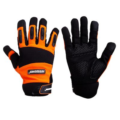 China Custom Outdoor Sports Visiable Non-Slip Full Finger Motorcycle Full Finger Safety Riding Recycling Gloves for sale