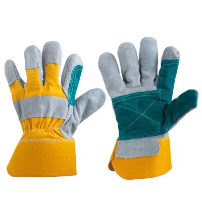 China Anti-heat Work Resistant Palm Reinforced Heat Resistance Construction Leather Gloves for sale