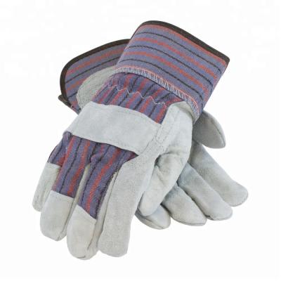 China Heat Resistant Safety Cuff Warm Cow Split Leather Work Glove For Wood Working for sale