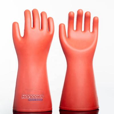 China Water Proof Voltage 2.5KV Electric Rubber Insulating Gloves Hand Work Rubber Gloves for sale