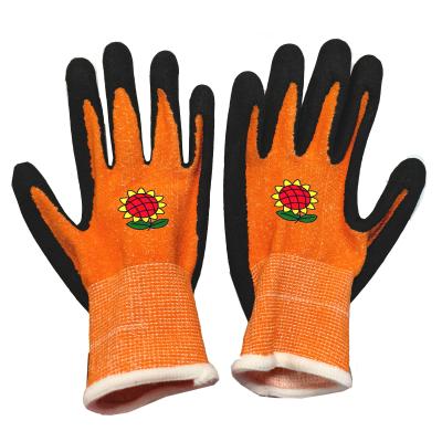 China Age 3-10 Breathable Latex Or Nitrile Palm Coated Durable Children Kids Garden Yard Work Gloves for sale