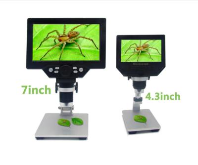 China Large Color G1200 7inch Hospital Education Lab G1200 7inch LCD Screen Card 12MP 1-1200X SD Video Continuous Amplification Microscope For Soldering for sale