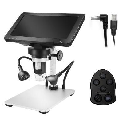 China Hospital Education Lab 1200X 7 Inch HD LCD Display USB Microscope Digital Industry Digital Video Microscope For Profession PCB Soldering Repair for sale