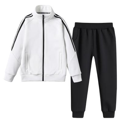 China 2021 autumn casual kids outfits leisure style zipper coat sweatpants 2 piece suit for kids for sale