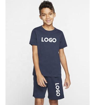 China Customized Design Kid Casual T-shirt Sets Print O Neck Short Sleeve Shorts Boys Suit for sale