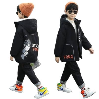 China 2021 Autumn Winter Boys Windbreaker Children's Plus Cotton Winter Waterproof Clothing Jacket for sale