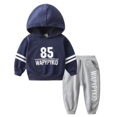 China 2021 New Wholesale Children's Sports Casual Set Casual Boys Hoodie Baby Boy Clothes Two-piece Sets for sale