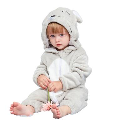 China Polyester 100% 2022 Cartoon Children Autumn Winter Flannel Long Sleeve Baby One Piece Zipper Animal Pajamas for sale