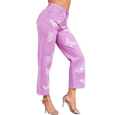 China YZP Casual Zpper Sheer Classic Fuchsia Crop Fuchsia QUICK DRY Pilot Straight Premium Denim Pants for sale