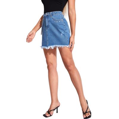 China 2021 Anti-static Hot High Quality Blue Teens Shorts Skirts Fashion Jean Skirts for sale