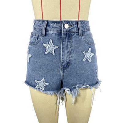 China Custom QUICK DRY Star Style Non-stretch Girl YZP Jeans Shorts For Ladies for sale