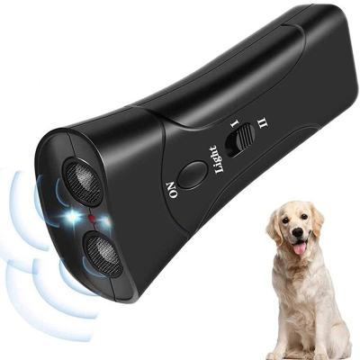 China Sustainable Handheld Ultrasonic Dog Repellent Trainer Anti Barking Device With Led Flashlight Dog Deterrent Stop Aggressive Animal Attack for sale