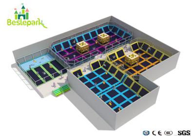 China Veilige het Park Grote Schaal van de Jonge geitjes Binnentrampoline met Naar maat gemaakt Ontwerp Te koop