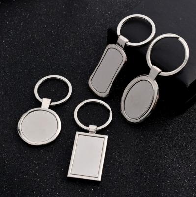 China Advertising and Promotional Gift Metal Car Key Chain White Metal Keychain Promotional Custom Leather Keyholder Key Chain for sale