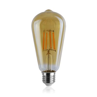 China Ningbo residential wholesales 4W 6W 8W 10W amber and clear ST64 led filament bulb St64 filament bulb for decorative bar for sale