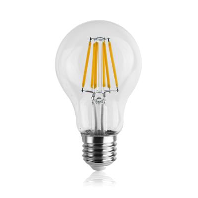 China Indoor decorative light bulb Amber Frosted Clear Glass Body 4w 6w 8w 12w led vintage Edison filament lamp A60 for sale