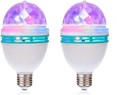 China E27 LED Rotating Multicolor Bulb Party Disco Lights, Crystallized Strobe Light Bulbs 80*135mm for sale