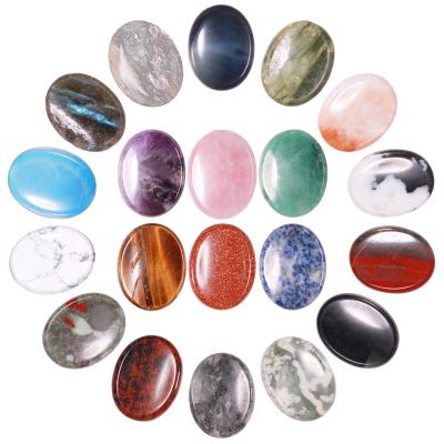 China Natural Healing Crystal Therapy Reiki Thumb Religious Crystal Gemstone Worry Chakra Massage Worry Stone 35x45mm for sale