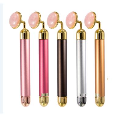 China 2020 New Vibrator Face Massager Beauty Facial Bar Gold Japan Metal Electric Power Electric Jade Roller for sale