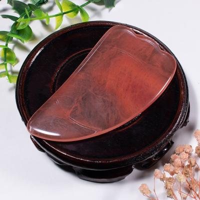 China Skin Tightening 2020 New Watermelon Horn Shape Stone Gua Sha Beauty Set Red Jade Facial Roller Guasha Scraping Massage for sale