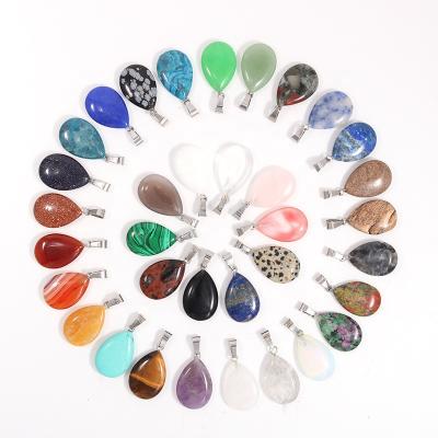 China Charms Charms Tear Drop Water Drop Chakra Healing Natural Crystal Stone Pendants For Jewelry Making Men for sale