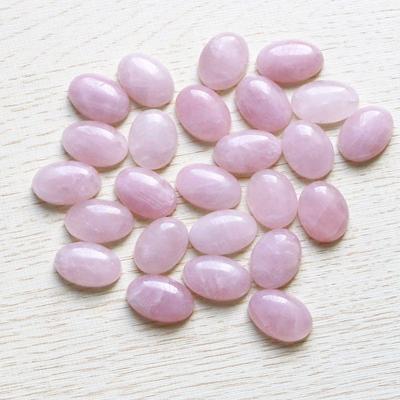 China The Ring 13*18mm Natural Stone Cabochon Rose Quartz Stone Oval Flat Bead For Jewelry Accessories Making Necklace Pendant for sale