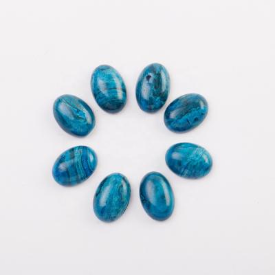 China Ring 13*18mm Natural Blue Agate Stone Oval Flat Cabochon Bead For Jewelry Accessories Making Necklace Pendant for sale