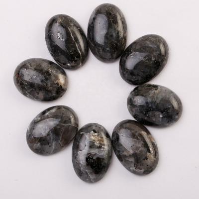 China Diy Ring Jewelry Accessories Wholesale 18x25mm Natural Labradorite Stone Oval Flat Back Stone Cabochon For Jewelry Accessories for sale