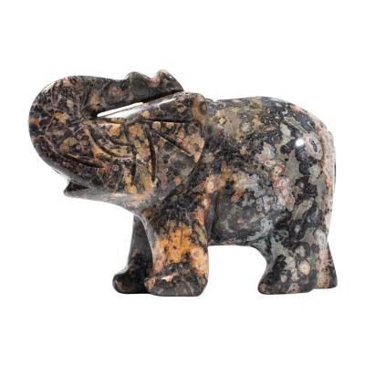 China Europe 3inch Stone Elephant Figurines Natural Crystal Clear Decorative Animal Elephant Decorated Statue for sale