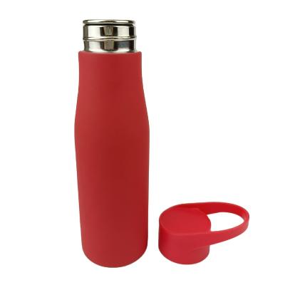 China PORTABLE 600ml Single Wall Stainless Steel Water Bottle Lightweight Sport Vacuum Leakproof Flask  Bottle Lid with Handle for sale