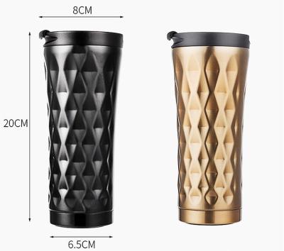 China Disposable Modern Amazon Top seller Double Wall Insulated Stainless Steel Coffee Mug with Flip Lid for sale