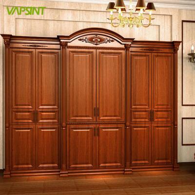 China Environmental Friendly Wholesale Solid Wood Classic Design Bedroom Wardrobe Set for sale