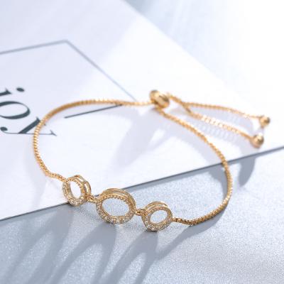 China Soft temperament bracelet circle zircon fashion accessories soft elegant girl set copper popular Korean casual/sports bracelet for sale