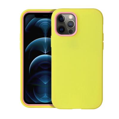 China 360 Full Anti-drop Protection Cell Phone Case 2 in 1 Liquid Silicone Shockproof Mobile Phone Case For iPhone 12 Pro Max/12 Mini Cover for sale