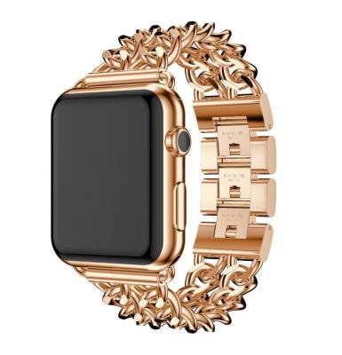 China 2020 High Quality Luxury Gold Stainless Steel Silver Woven Watch Band Strap For Apple Watch Band for sale