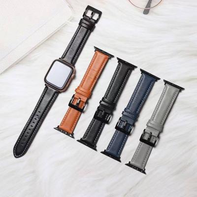 China New Luxury Men Women Leather Watch Strap Shiny Bands Leather 22 For Apple Watch SE 6 5 4 3 2 1 for sale