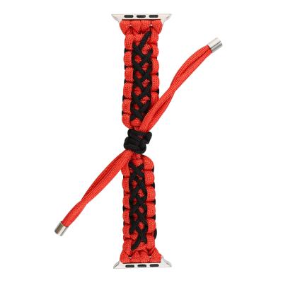 China Fanshion Designer Umbrella Rope Weave Design Nylon Wrist Strap For Apple Iwatch 6 5 4 3 2 1 Se Watch Band for sale