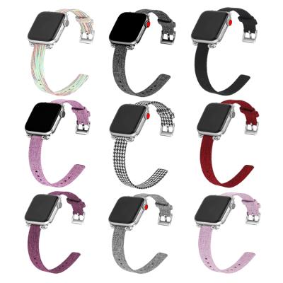 China Fabric Slimming Braid Canvas Fabric Nylon Watch Band For iWatch 42/44mm Apple Wrist Strap 38/40mm for sale