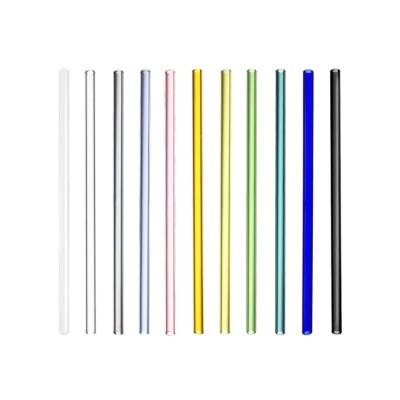 China Sustainable Borosilicate Straight Glass Drinking Straws Colorful Eco Friendly Reusable Glass Straws 10mm for sale