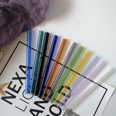 China Best Selling Disposable Eco Straw Wholesale Color Glass Drinking Straw From Amazon Reusable Glass With Laser Engraving Logo for sale