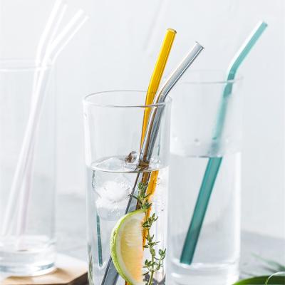 China Viable Eco-Friendly Factory Reusable Drinking Glass With Straw High Borosilicate Glass Straws In Stock for sale